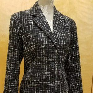 Three Button Tweed Blazer